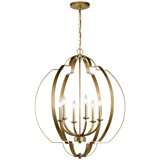 Myhouse Lighting Kichler - 42139NBR - Six Light Foyer Chandelier - Voleta - Natural Brass