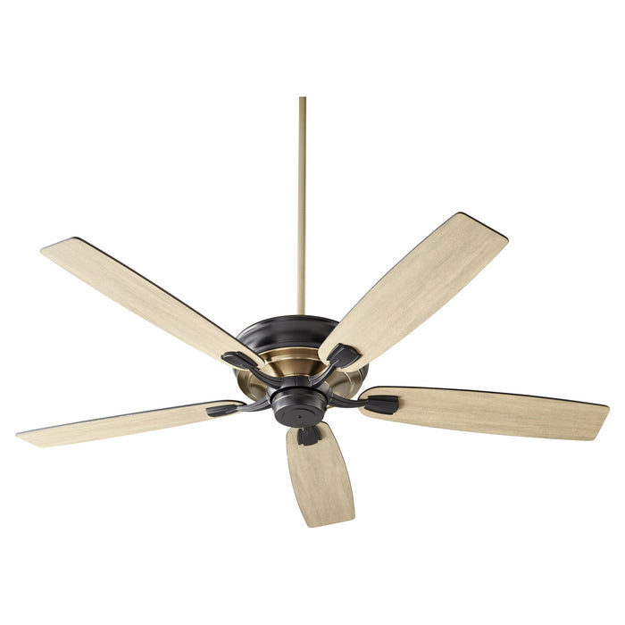 Myhouse Lighting Quorum - 50605-69 - 60"Ceiling Fan - Gamble - Textured Black w/ Aged Brass