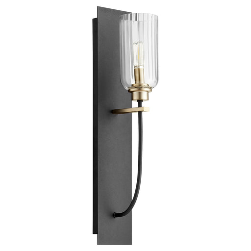 Myhouse Lighting Quorum - 507-1-6980 - One Light Wall Mount - Espy - Textured Black w/ Aged Brass