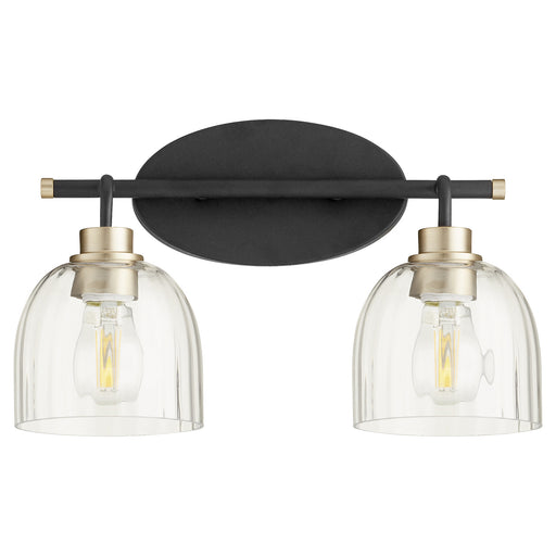 Myhouse Lighting Quorum - 507-2-6980 - Two Light Vanity - Espy - Textured Black w/ Aged Brass