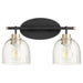 Myhouse Lighting Quorum - 507-2-6980 - Two Light Vanity - Espy - Textured Black w/ Aged Brass