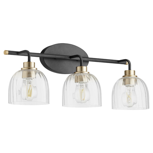 Myhouse Lighting Quorum - 507-3-6980 - Three Light Vanity - Espy - Textured Black w/ Aged Brass