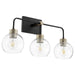 Myhouse Lighting Quorum - 532-3-6980 - Three Light Vanity - Lacy - Textured Black w/ Aged Brass