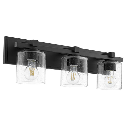 Myhouse Lighting Quorum - 5369-3-269 - Three Light Vanity - 5369 Vanities - Textured Black w/ Clear/Seeded