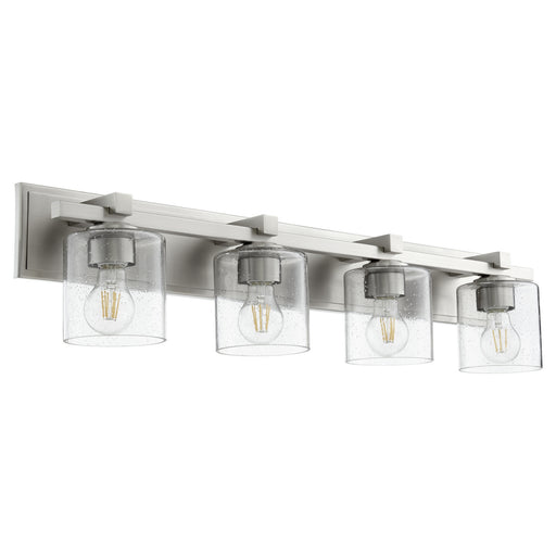 Myhouse Lighting Quorum - 5369-4-265 - Four Light Vanity - 5369 Vanities - Satin Nickel w/ Clear/Seeded