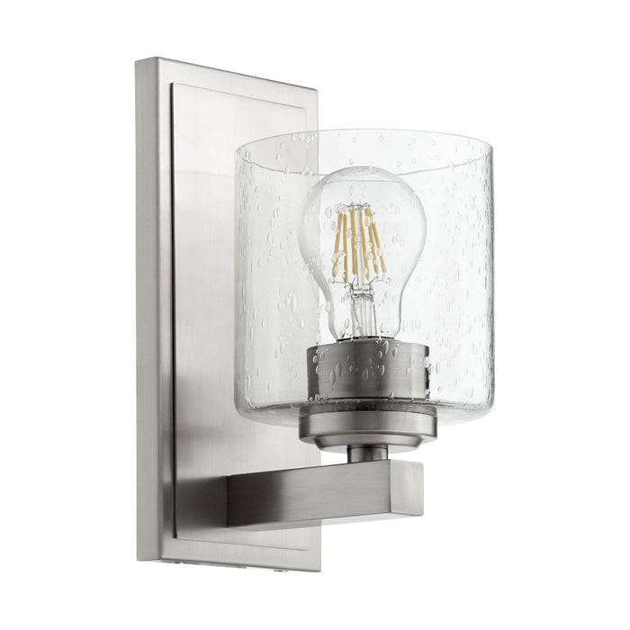 Myhouse Lighting Quorum - 5669-1-265 - One Light Wall Mount - 5669 Cylinder Lighting Series - Satin Nickel w/ Clear/Seeded