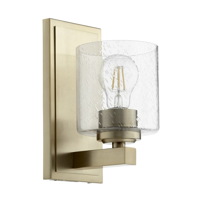 Myhouse Lighting Quorum - 5669-1-280 - One Light Wall Mount - 5669 Cylinder Lighting Series - Aged Brass w/ Clear/Seeded