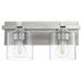 Myhouse Lighting Quorum - 5669-2-265 - Two Light Wall Mount - 5669 Cylinder Lighting Series - Satin Nickel w/ Clear/Seeded