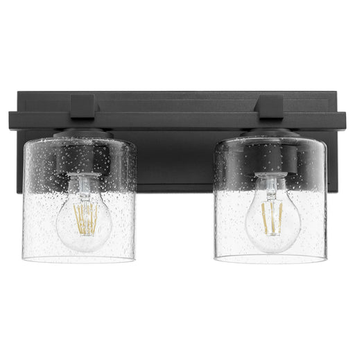 Myhouse Lighting Quorum - 5669-2-269 - Two Light Wall Mount - 5669 Cylinder Lighting Series - Textured Black w/ Clear/Seeded