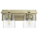 Myhouse Lighting Quorum - 5669-2-280 - Two Light Wall Mount - 5669 Cylinder Lighting Series - Aged Brass w/ Clear/Seeded