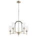 Myhouse Lighting Quorum - 607-5-6980 - Five Light Chandelier - Espy - Textured Black w/ Aged Brass