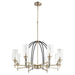 Myhouse Lighting Quorum - 607-8-6980 - Eight Light Chandelier - Espy - Textured Black w/ Aged Brass