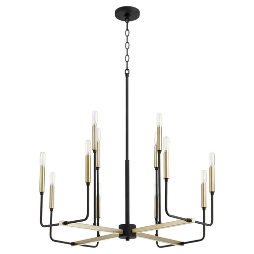 Myhouse Lighting Quorum - 631-126980 - 12 Light Chandelier - Lacy - Textured Black w/ Aged Brass