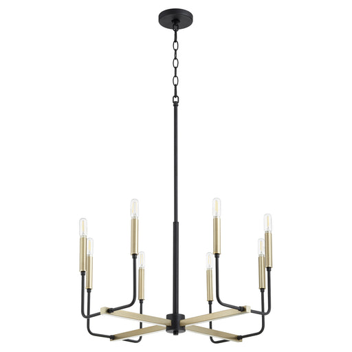 Myhouse Lighting Quorum - 631-8-6980 - Eight Light Chandelier - Lacy - Textured Black w/ Aged Brass
