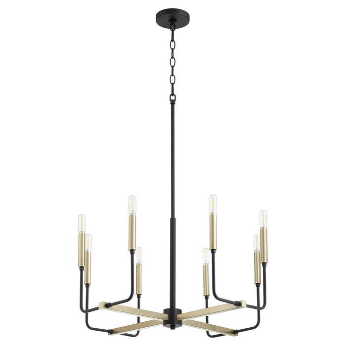 Myhouse Lighting Quorum - 631-8-6980 - Eight Light Chandelier - Lacy - Textured Black w/ Aged Brass
