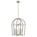 Myhouse Lighting Quorum - 687-6-6980 - Six Light Entry Pendant - Espy - Textured Black w/ Aged Brass