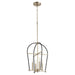 Myhouse Lighting Quorum - 687-6980 - Four Light Entry Pendant - Espy - Textured Black w/ Aged Brass