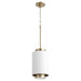 Myhouse Lighting Quorum - 8008-0880 - One Light Pendant - Cylinder Pendants - Studio White w/ Aged Brass