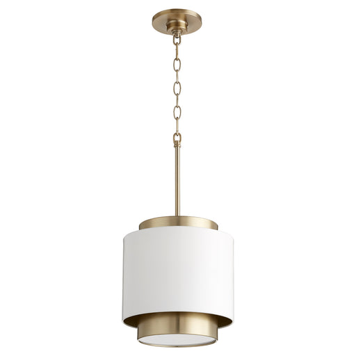 Myhouse Lighting Quorum - 8010-0880 - One Light Pendant - Drum Pendants - Studio White