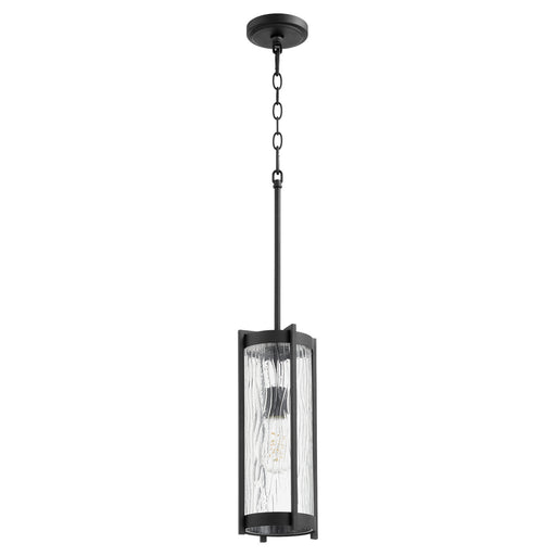 Myhouse Lighting Quorum - 809-69 - One Light Pendant - Chisseled Pendants - Textured Black w/ Clear Chisseled Glass