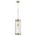 Myhouse Lighting Quorum - 810-80 - One Light Pendant - Chisseled Pendants - Aged Brass w/ Clear Chisseled Glass