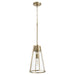 Myhouse Lighting Quorum - 826-80 - One Light Pendant - Pylon Pendants - Aged Brass w/ Clear