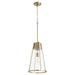 Myhouse Lighting Quorum - 827-80 - One Light Pendant - Pylon Pendants - Aged Brass w/ Clear