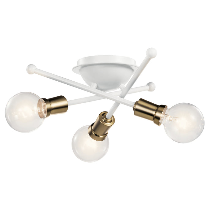 Myhouse Lighting Kichler - 43196WH - Three Light Flush Mount - Armstrong - White