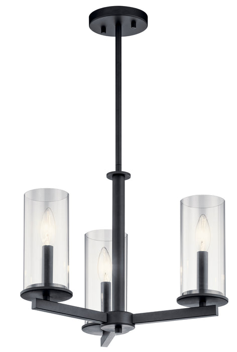 Myhouse Lighting Kichler - 43997BK - Three Light Chandelier/Semi Flush Mount - Crosby - Black