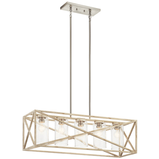 Myhouse Lighting Kichler - 44081DAW - Five Light Linear Chandelier - Moorgate - Distressed Antique White