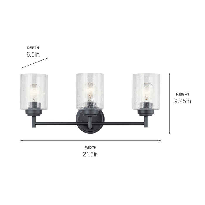 Myhouse Lighting Kichler - 45886BK - Three Light Bath - Winslow - Black