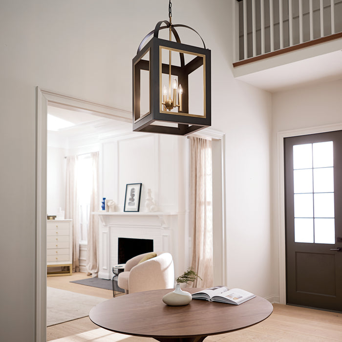 Myhouse Lighting Kichler - 52029BKNBR - Four Light Foyer Pendant - Vath - Black