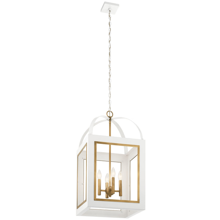 Myhouse Lighting Kichler - 52029WHNBR - Four Light Foyer Pendant - Vath - White