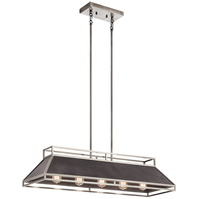 Myhouse Lighting Kichler - 52037CLP - Five Light Linear Chandelier - Grendel - Classic Pewter