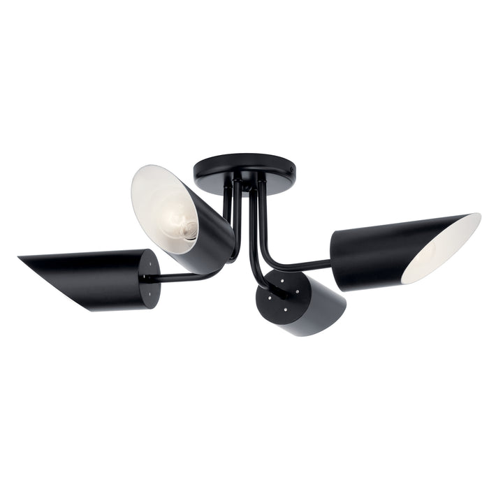 Myhouse Lighting Kichler - 52164BK - Four Light Semi Flush Mount - Trentino - Black