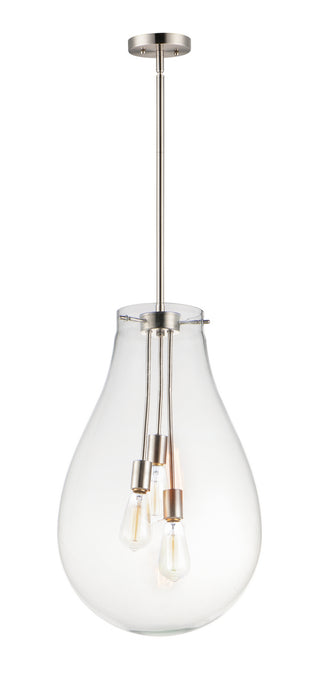 Myhouse Lighting Maxim - 10164CLSN - Three Light Pendant - Gourd - Satin Nickel