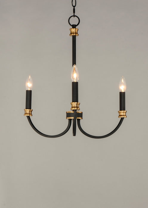 Myhouse Lighting Maxim - 11373BKAB - Three Light Chandelier - Charlton - Black / Antique Brass