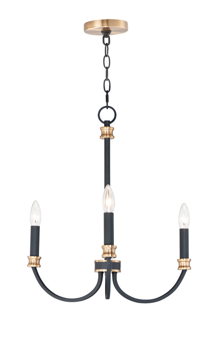 Myhouse Lighting Maxim - 11373BKAB - Three Light Chandelier - Charlton - Black / Antique Brass