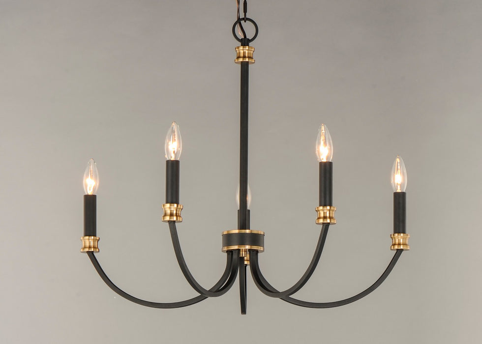 Myhouse Lighting Maxim - 11375BKAB - Five Light Chandelier - Charlton - Black / Antique Brass