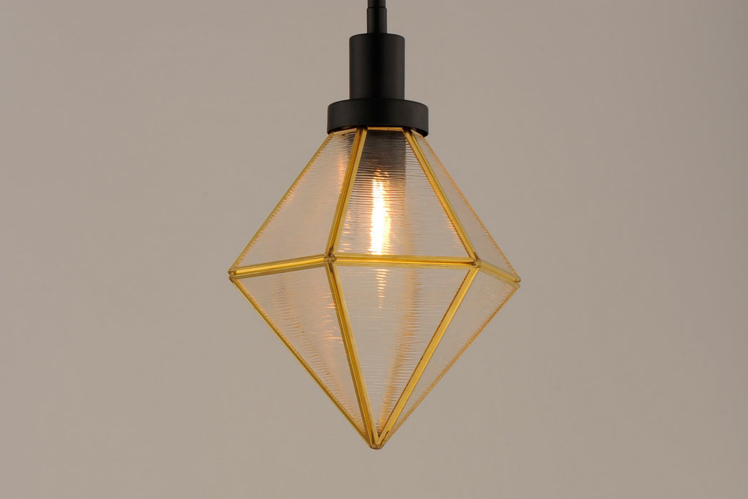 Myhouse Lighting Maxim - 11555BKBUB - One Light Pendant - Adorn - Black / Burnished Brass