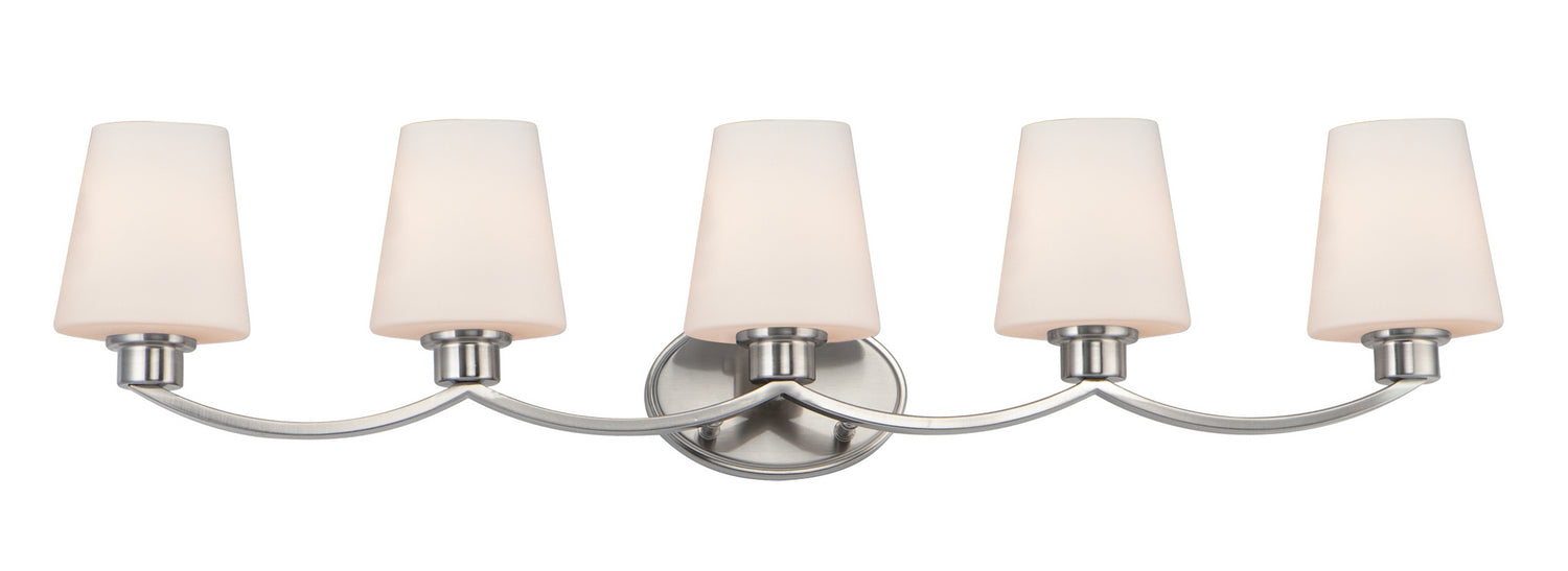 Myhouse Lighting Maxim - 11835SWSN - Five Light Bath Vanity - Shelter - Satin Nickel