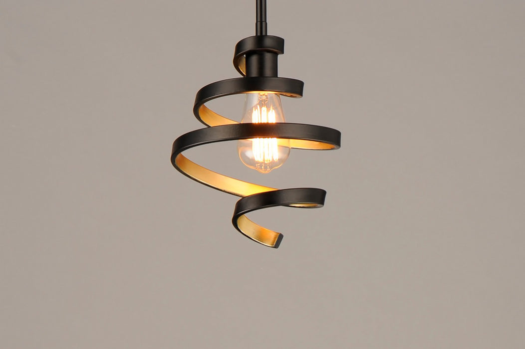 Myhouse Lighting Maxim - 12232BKGLD - One Light Mini Pendant - Twister - Black / Gold