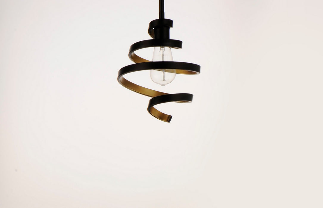 Myhouse Lighting Maxim - 12232BKGLD - One Light Mini Pendant - Twister - Black / Gold