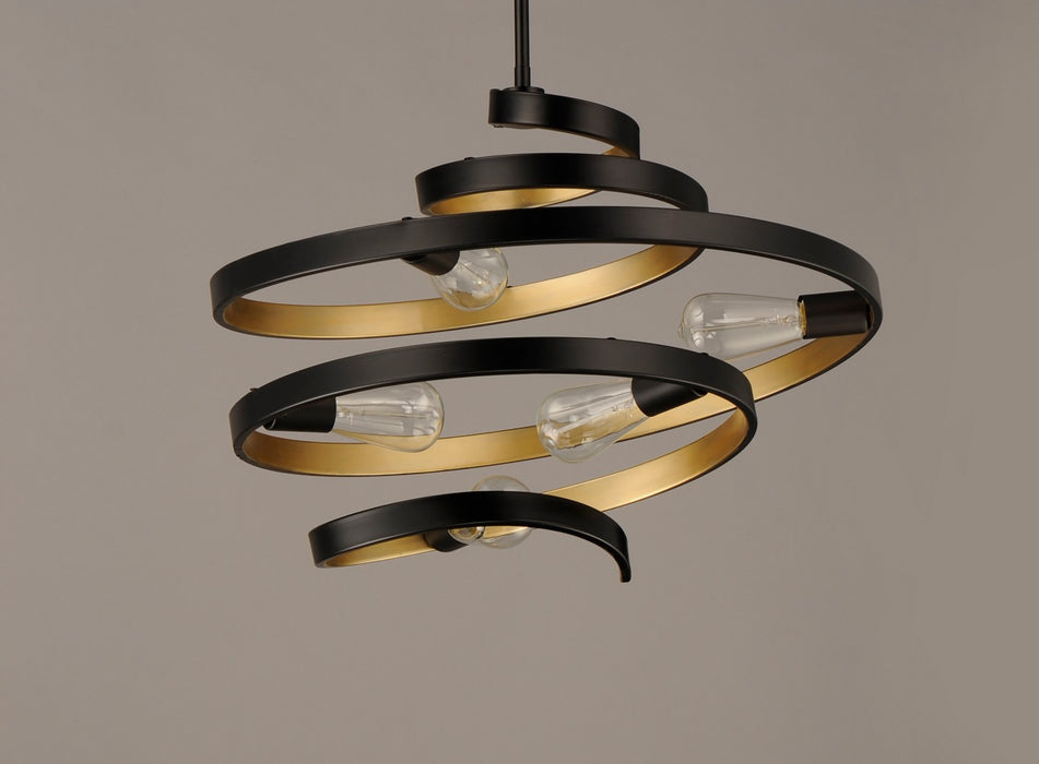 Myhouse Lighting Maxim - 12235BKGLD - Five Light Pendant - Twister - Black / Gold