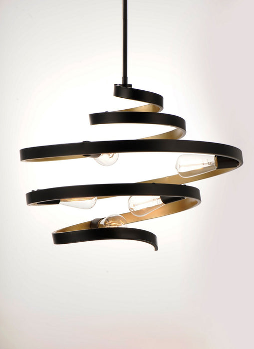 Myhouse Lighting Maxim - 12235BKGLD - Five Light Pendant - Twister - Black / Gold