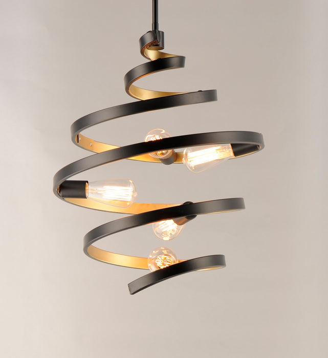 Myhouse Lighting Maxim - 12236BKGLD - Five Light Pendant - Twister - Black / Gold