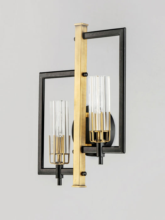 Myhouse Lighting Maxim - 16115CLBKAB - Two Light Wall Sconce - Flambeau - Black / Antique Brass