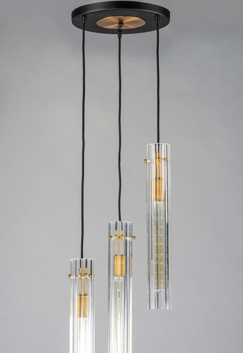 Myhouse Lighting Maxim - 16123CLBKAB - Three Light Chandelier - Flambeau - Black / Antique Brass