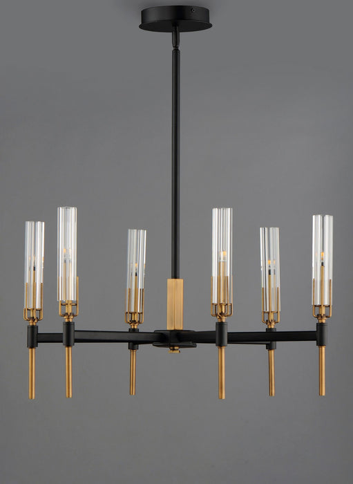 Myhouse Lighting Maxim - 16125CLBKAB - LED Chandelier - Flambeau - Black / Antique Brass