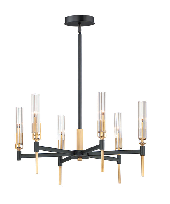 Myhouse Lighting Maxim - 16125CLBKAB - LED Chandelier - Flambeau - Black / Antique Brass